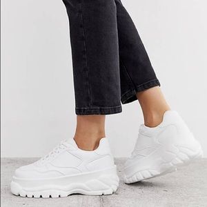 ASOS DESIGN SZ 8 Women’s Denmark chunky platform sneakers in white